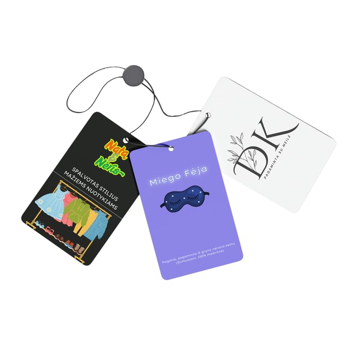 Standartinio dydžio nelipnios popierinės etiketės