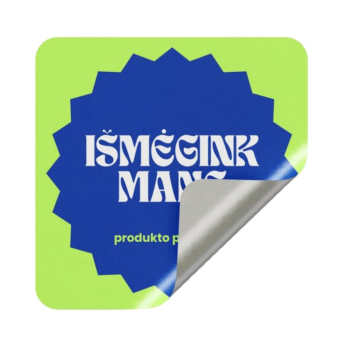 Mažo formato stačiakampiai PVC lipdukai