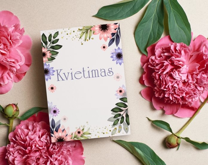Gimtadienio kvietimai su gamtos motyvais