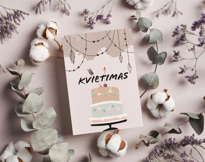 Boho natūralūs gimtadienio kvietimai